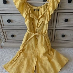 Linen off shoulder dress